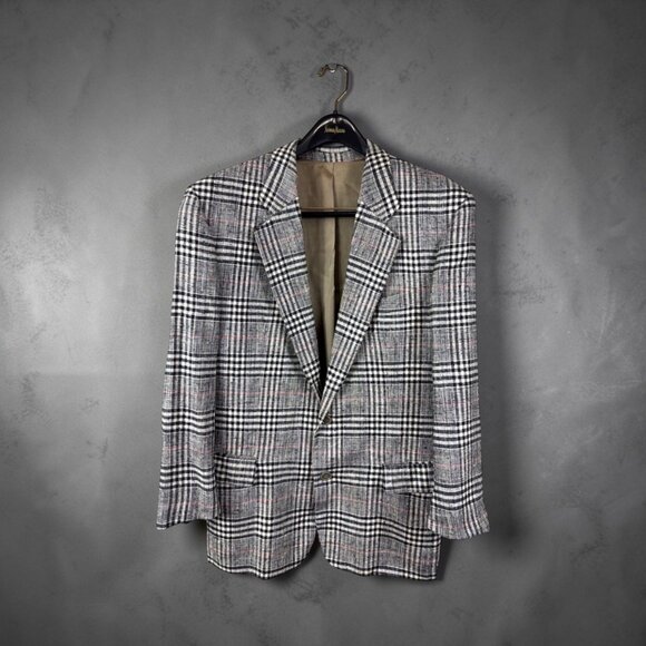 Hugo Boss Other - BOSS Hugo Boss Men's 42S Plaid Gray Plaid Wool Blazer Glen Check Sport Coat